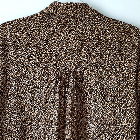 Women Nobody's Child Delia Blouse Top 10 Leopard Cheetah Neko Career Fall NEW - Picture 10 of 16